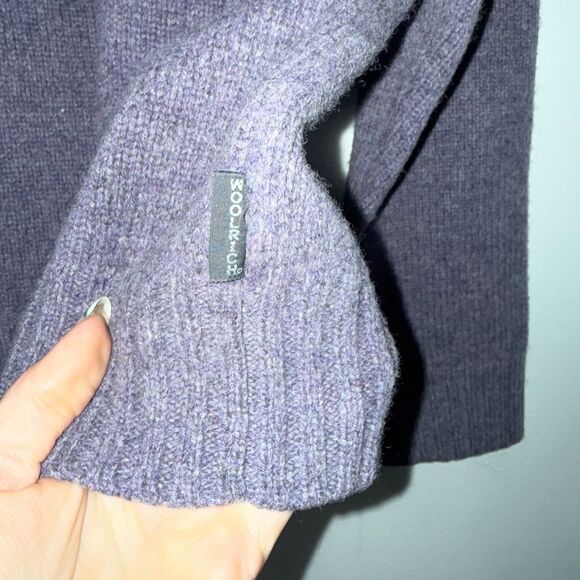 Woolrich 100% Lambs Wool Quarter Zip Fair Isle Sweater - Plum M - Picture 5 of 8